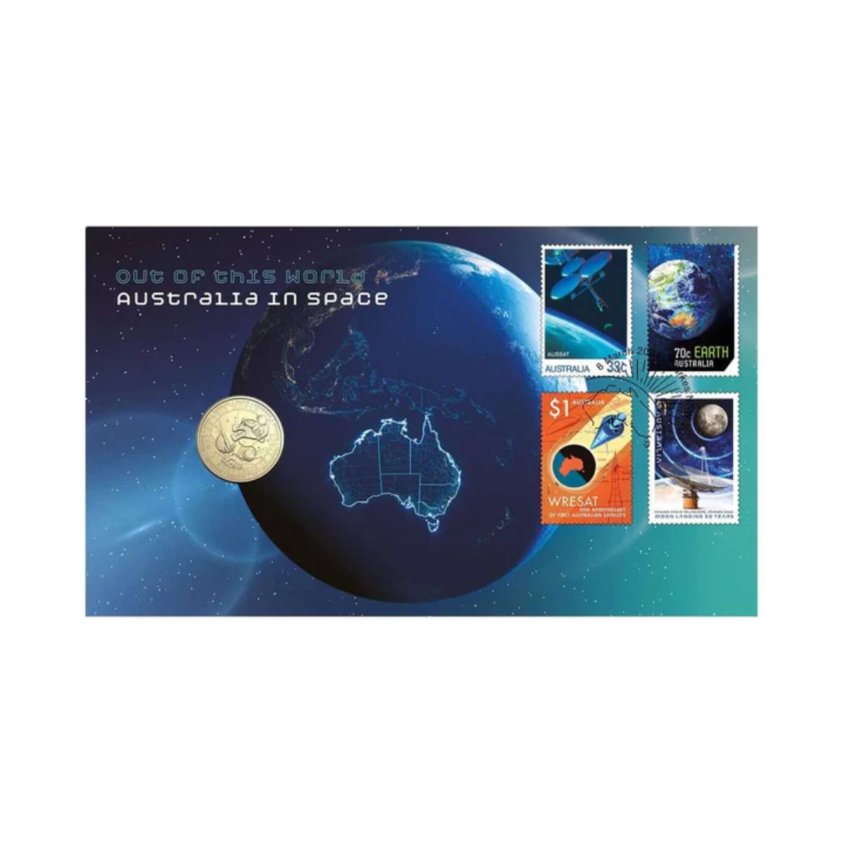 Out of This World 2024 Australia in Space $1 Stamp & Coin Cover
