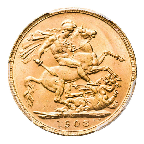 Edward VII 1908P Gold Sovereign PCGS MS64 (Choice Uncirculated)