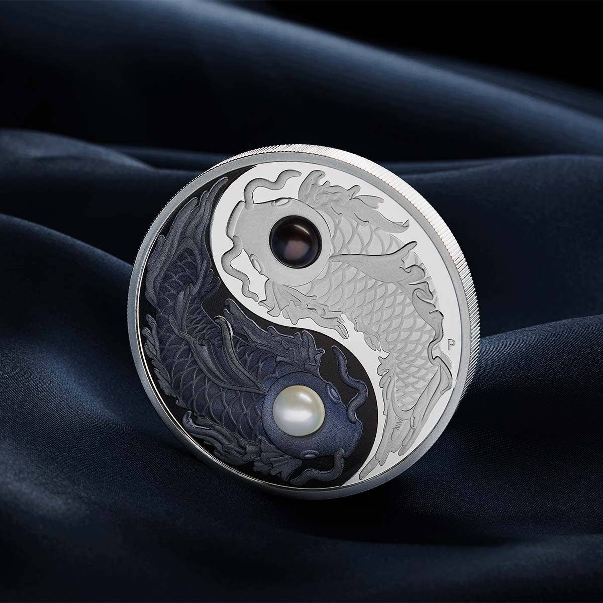 Yin Yang Koi 2024 $5 Pearls 5oz Silver Proof Coin