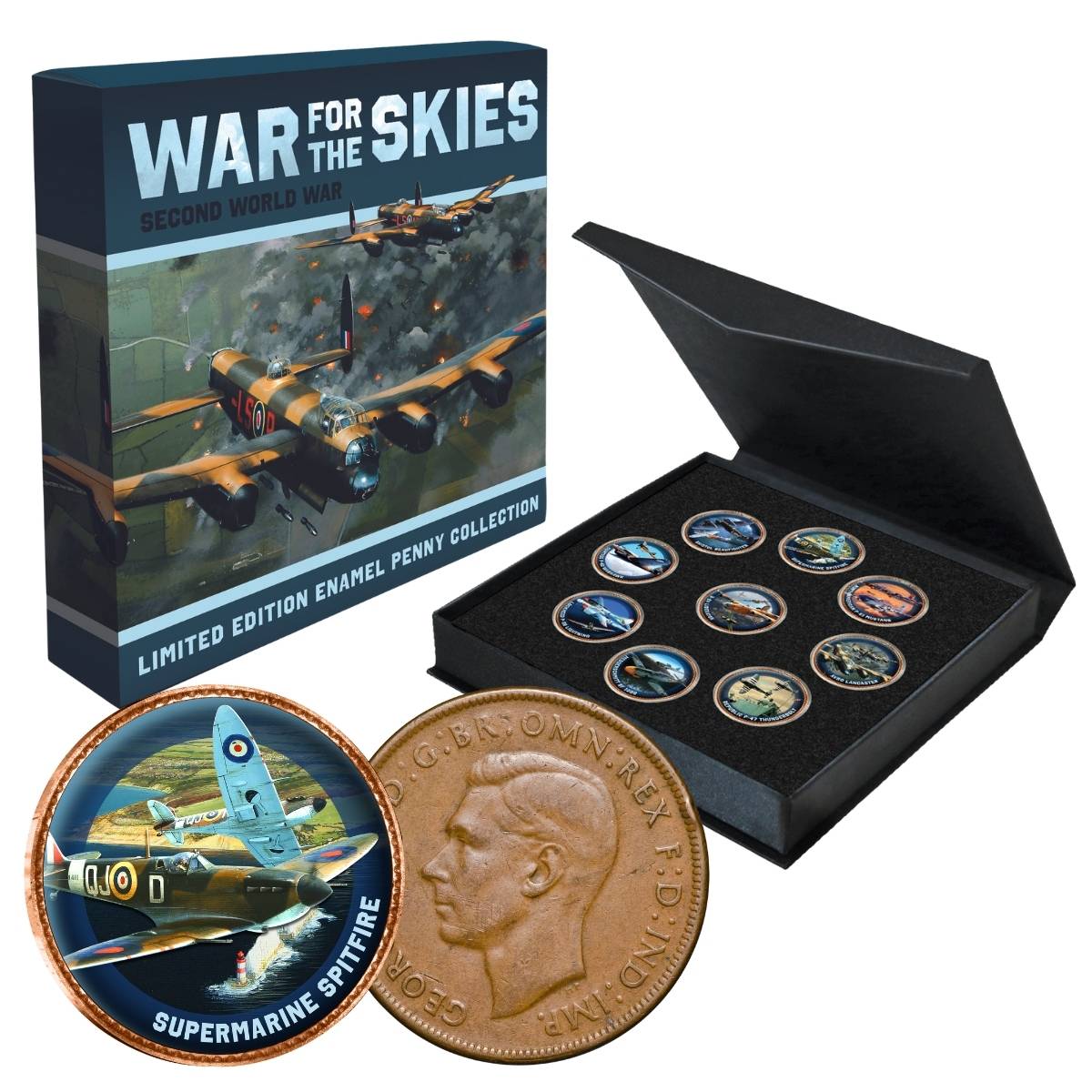 Australia War for the Skies Second World War 9-Coin Enamel Penny Set