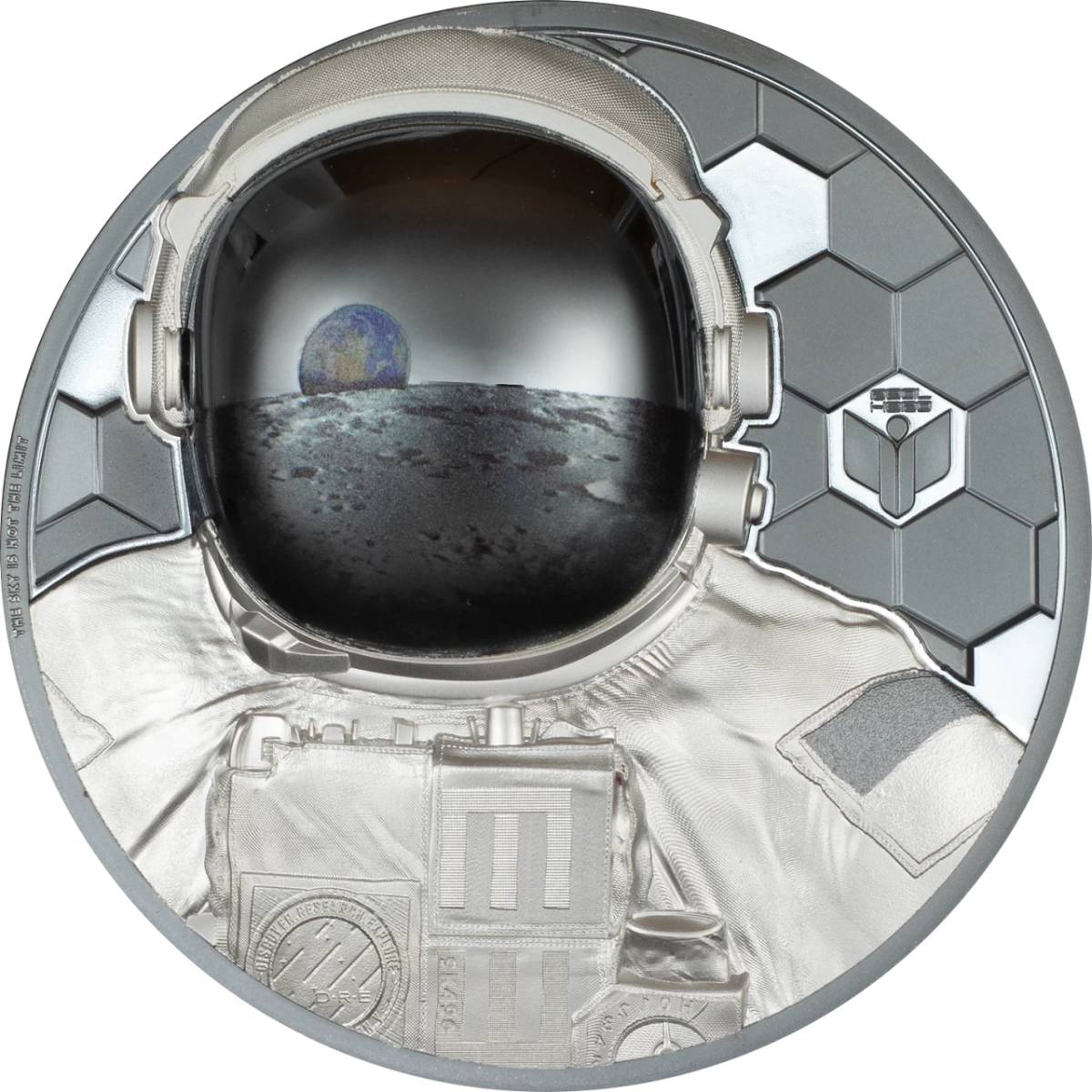Astronaut 2024 $20 Ultra High Relief Colour 3oz Silver Black Proof Coin