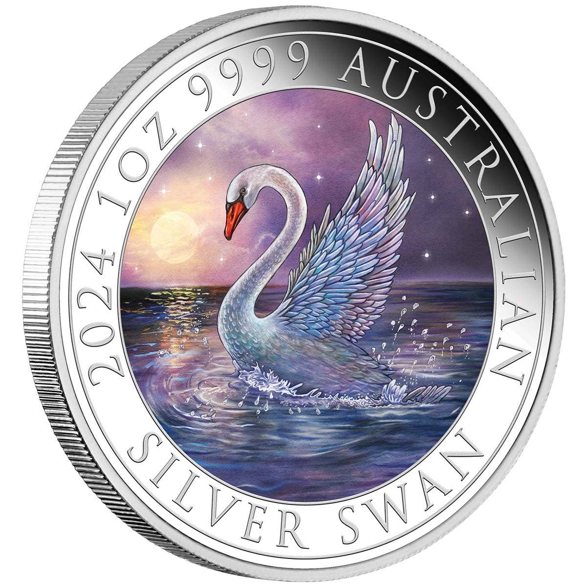 Australian Swan 2024 $1 1oz Coloured Silver Coin