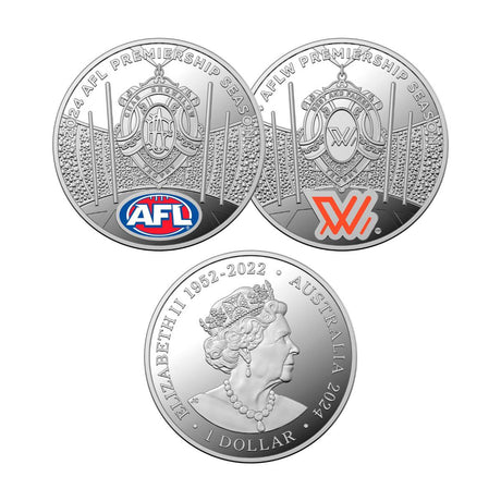AFL 2024 $1 Colour Silver Proof 2-Coin Set