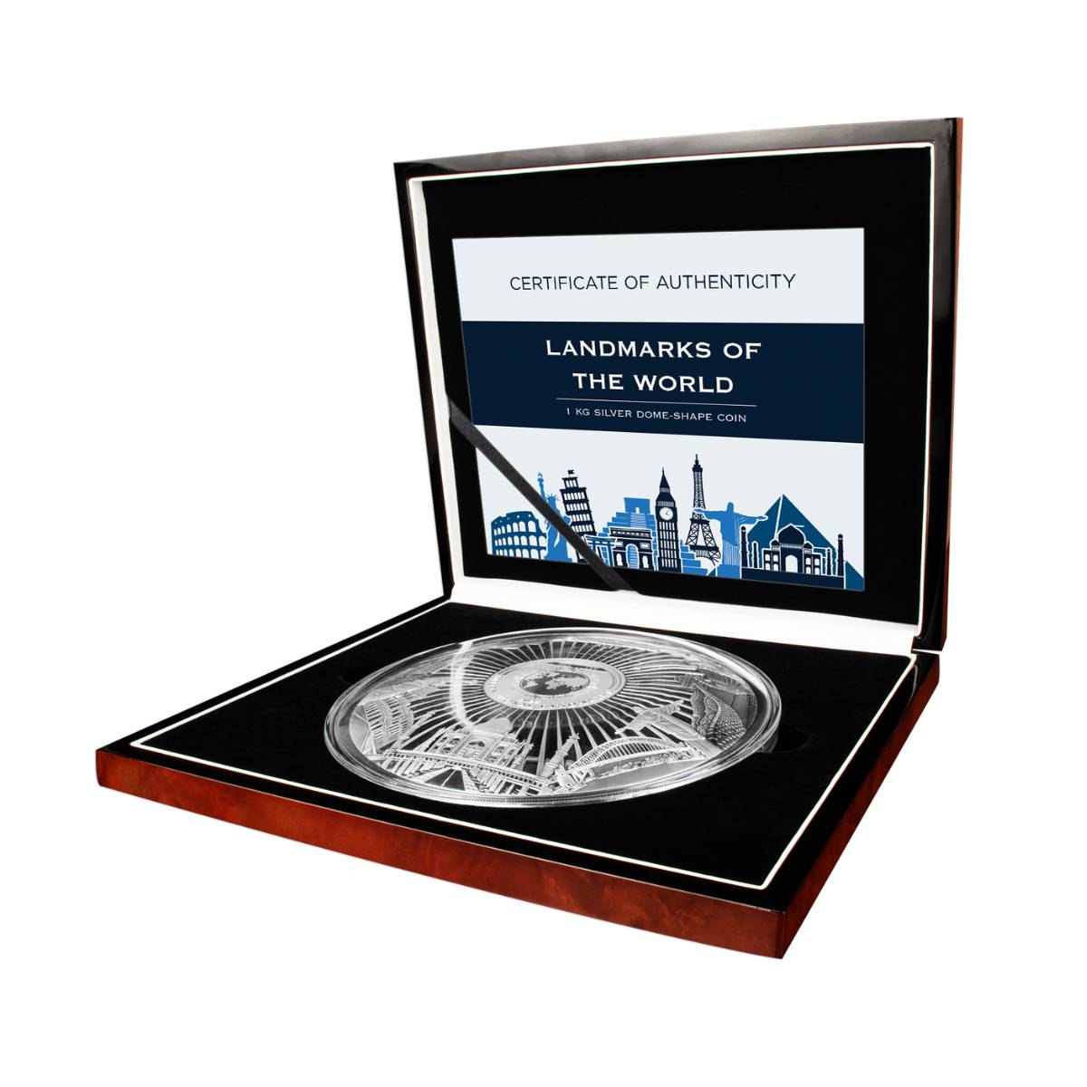 Landmarks of the World 2024 $25 Curved Kilo Silver Prooflike Coin
