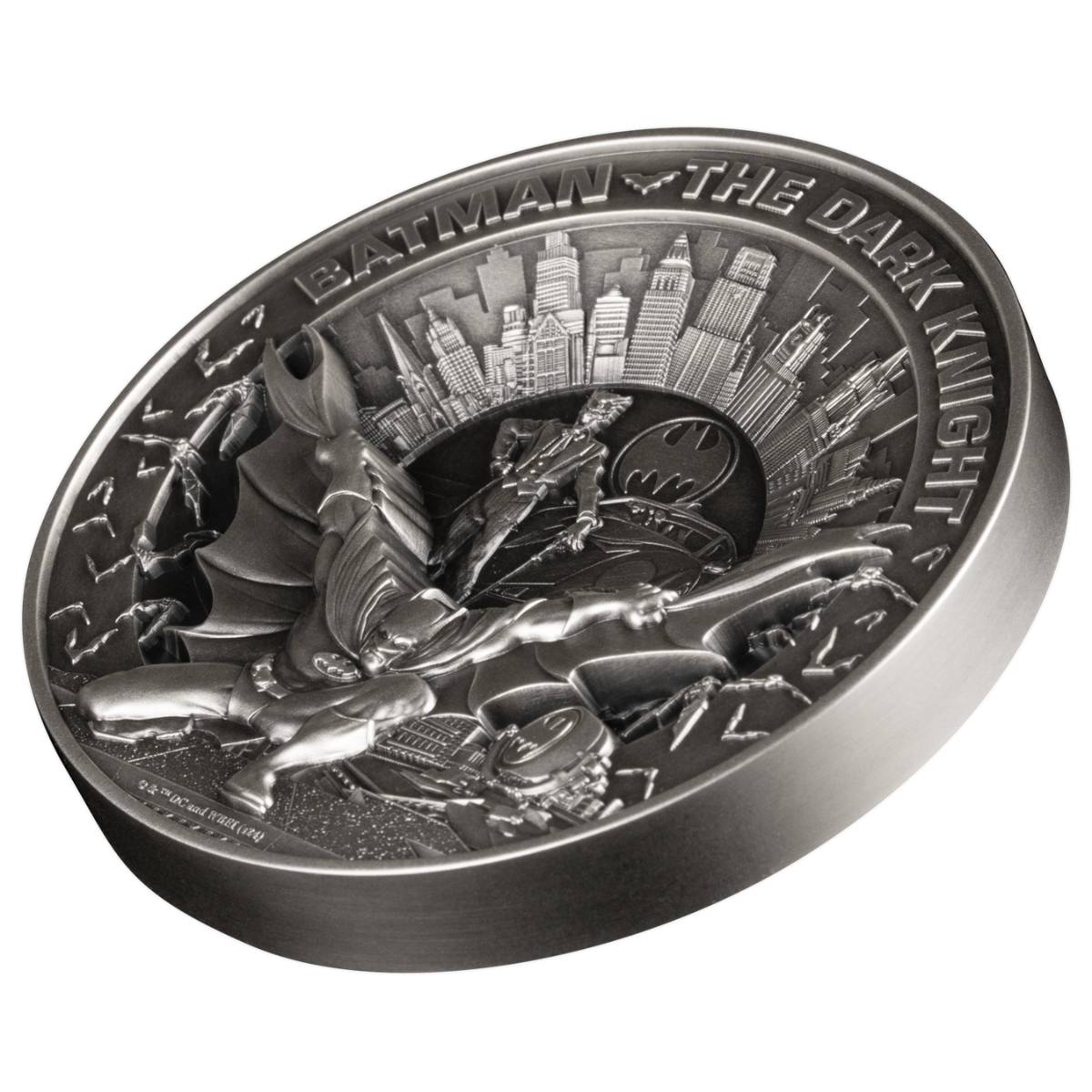 The Dark Knight 2024 $10 Multi-Layer 10oz Silver Antique Coin