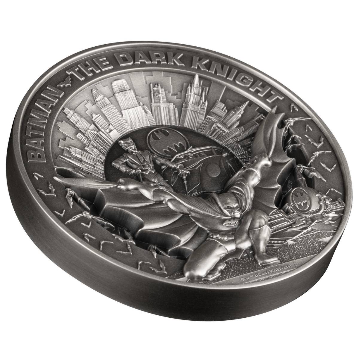 The Dark Knight 2024 $10 Multi-Layer 10oz Silver Antique Coin