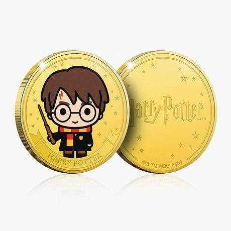 Harry Potter Chibi Harry, Ron & Hermione Gold-plated Prooflike Medallion Trio