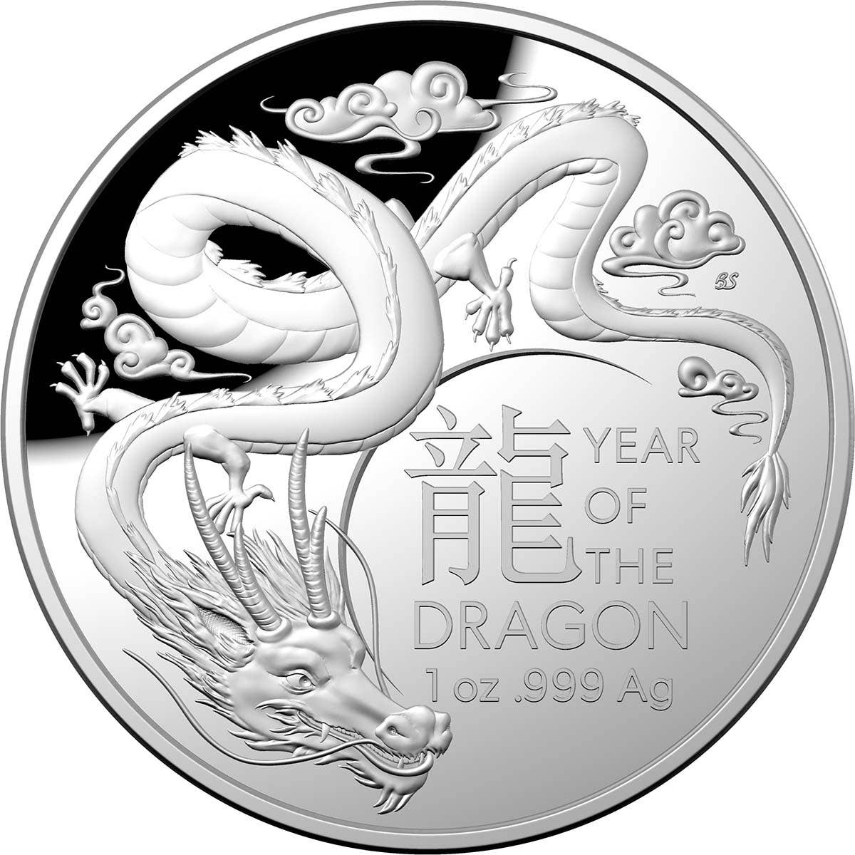 Year of the Dragon 2024 $5 Domed Silver Proof Coin