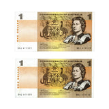 1972 $1 R74 Phillips/Wheeler Commonwealth Banner Uncirculated Banknote Consecutive Pair