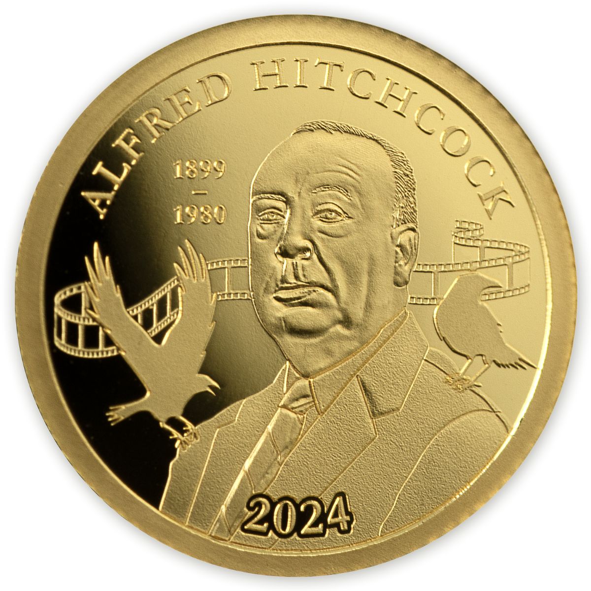 Alfred Hitchcock 2024 10 Francs 1/2g Gold Proof Coin