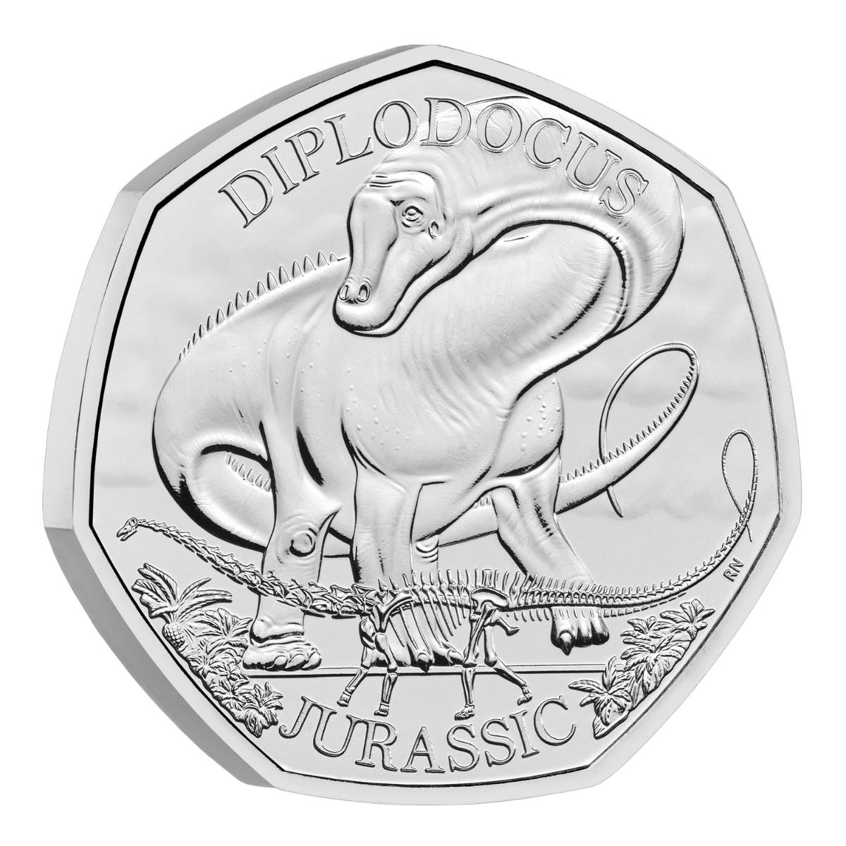 Diplodocus 2024 50p Cupro-Nickel Brilliant Uncirculated Coin