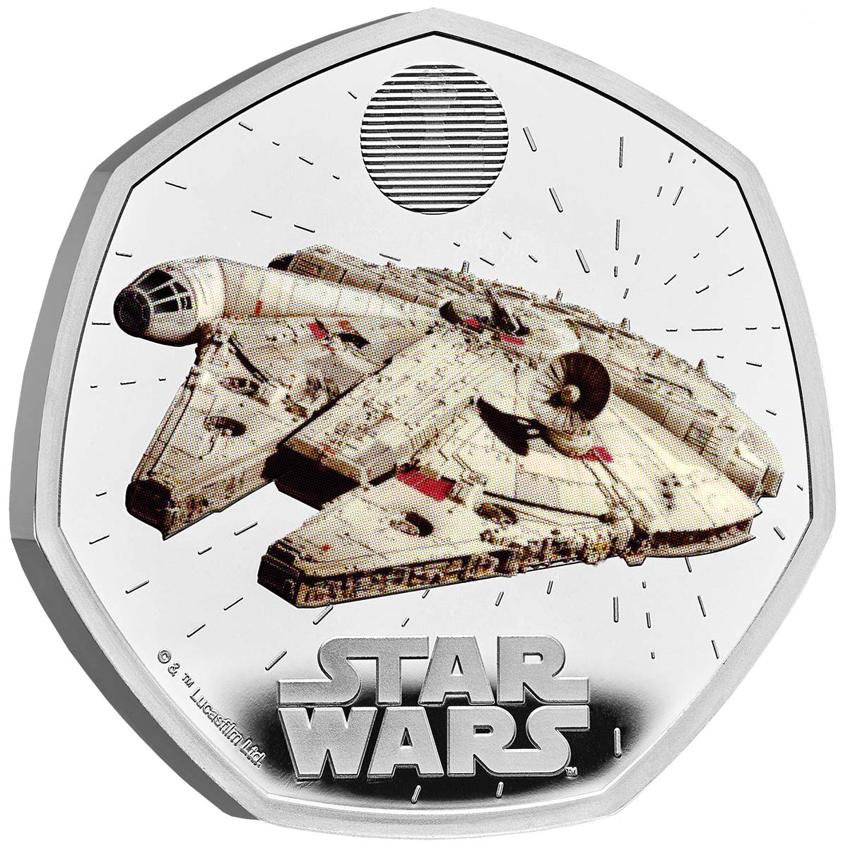 Star Wars Millennium Falcon 2024 50p Silver Proof Colour Coin