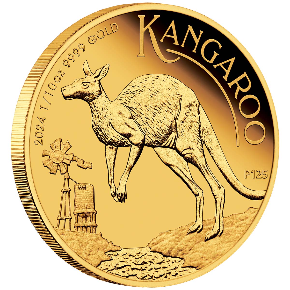 Australian Kangaroo 2024 $15 High Relief 1/10oz Gold Proof Coin