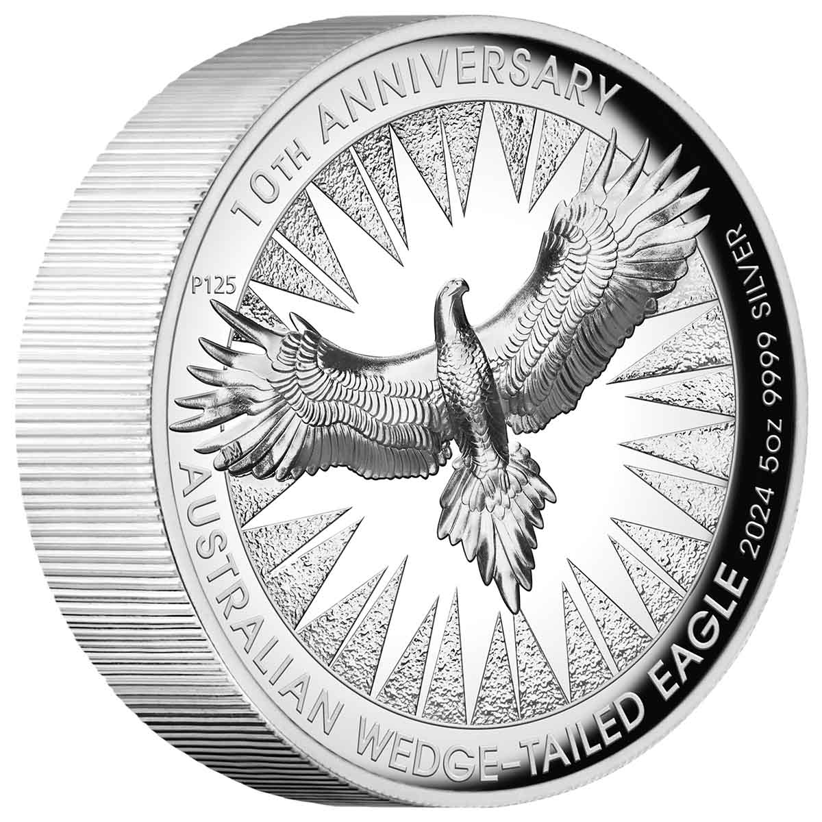 Australian Wedge-Tailed Eagle 10th Anniversary 2024 $8 5oz Silver Proof High Relief Coin