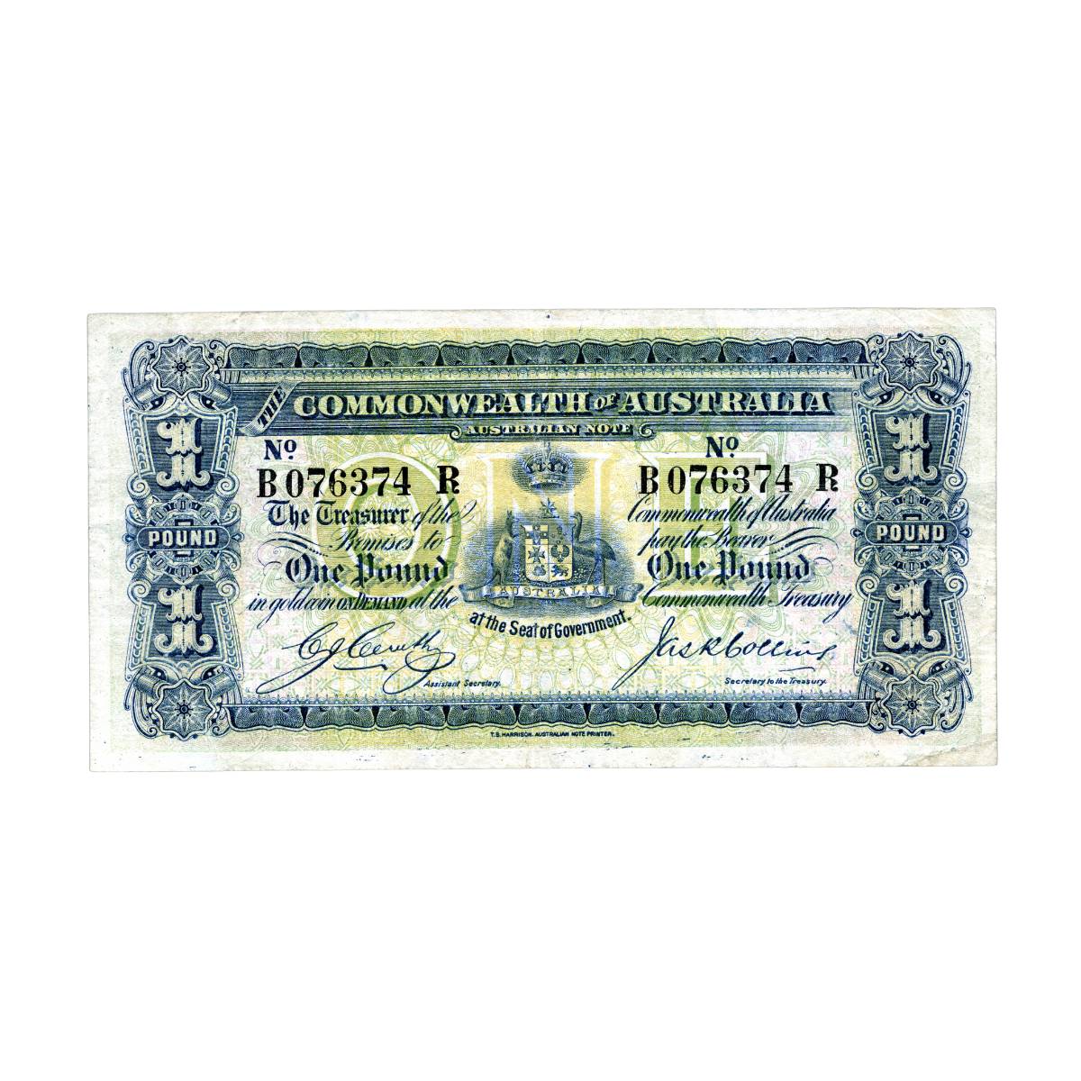 1918 £1 R21 Cerutty/Collins Very Fine Banknote
