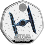 Star Wars TIE Fighter 2024 50p Coloured Silver Proof Coin