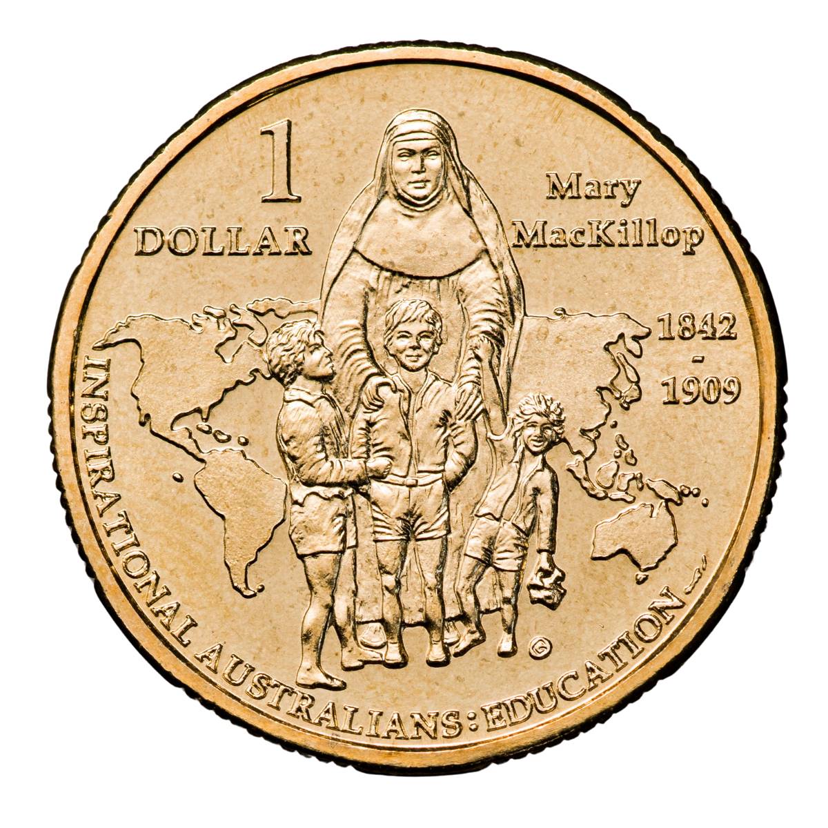 Australia Mary MacKillop 2008 $1 Aluminium-Bronze Uncirculated