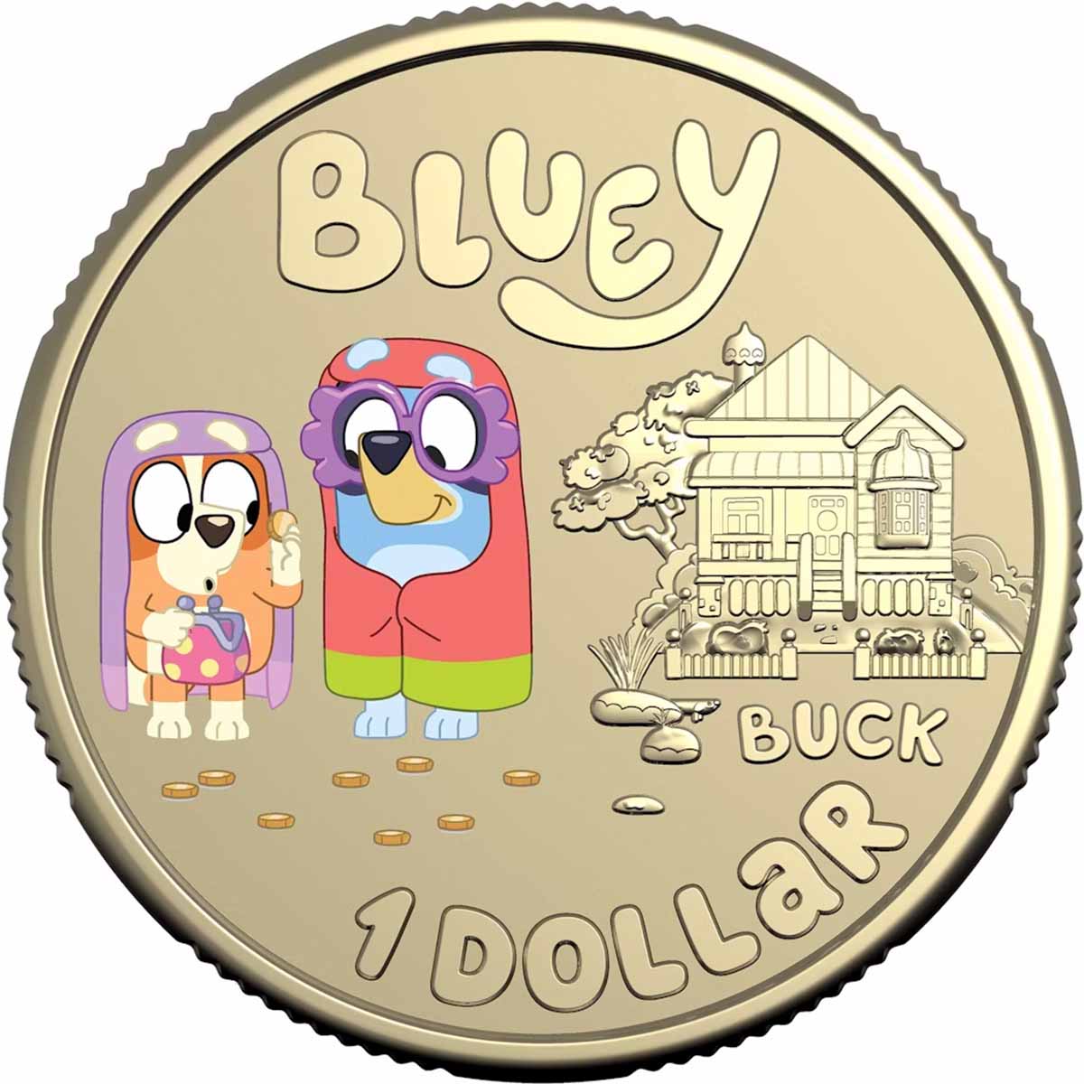Australian Bluey Dollarbucks - The Grannies 2024 $1 Al-Br Coloured Uncirculated Coin