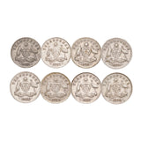 Australia George V 1921-28 Threepence Very Good-Fine 8-Coin Set