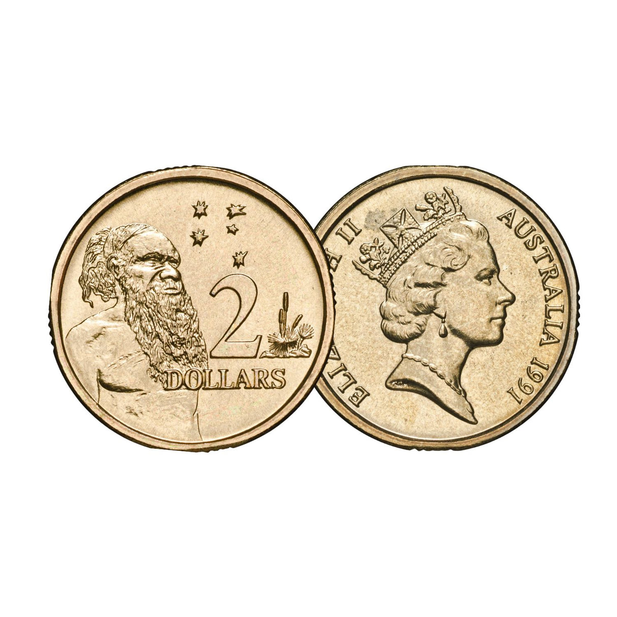 Australia 1991 $2 Indigenous Elder Brilliant Uncirculated Coin