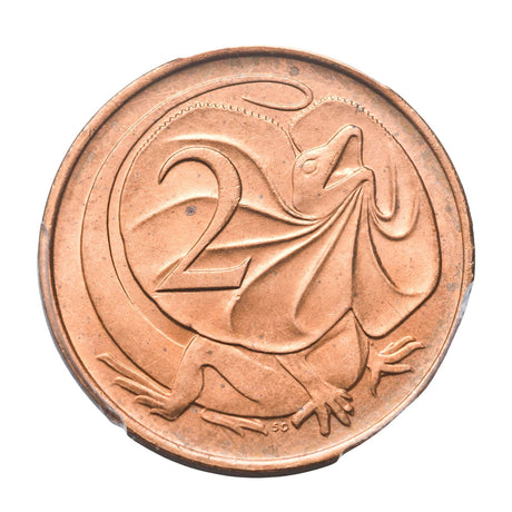 Australia Perth Mint 1966 2c Coin PCGS MS66RD (Gem Uncirculated Red)