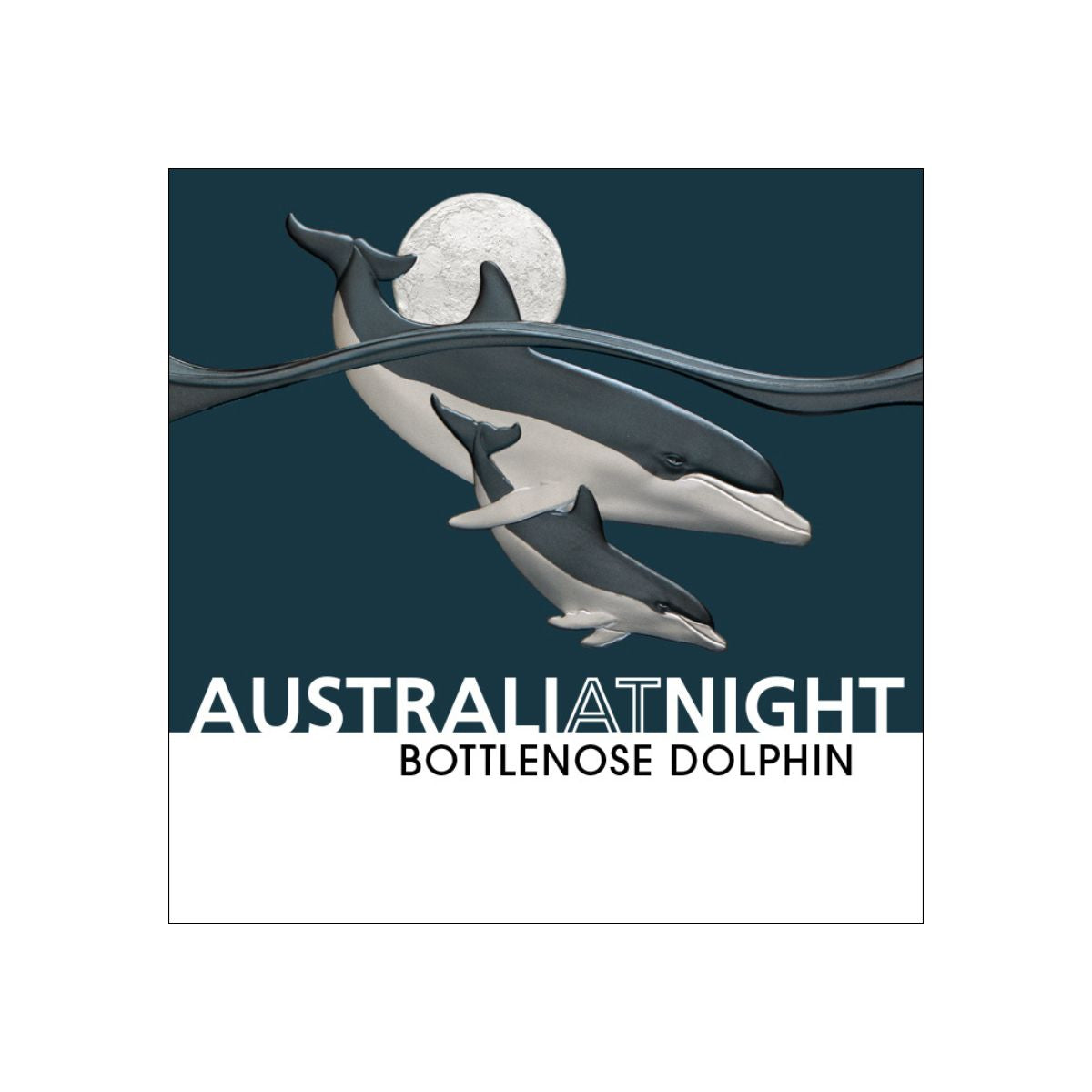 Australia at Night Bottlenose Dolphin 2025 $1 1oz Silver Black Proof Coin