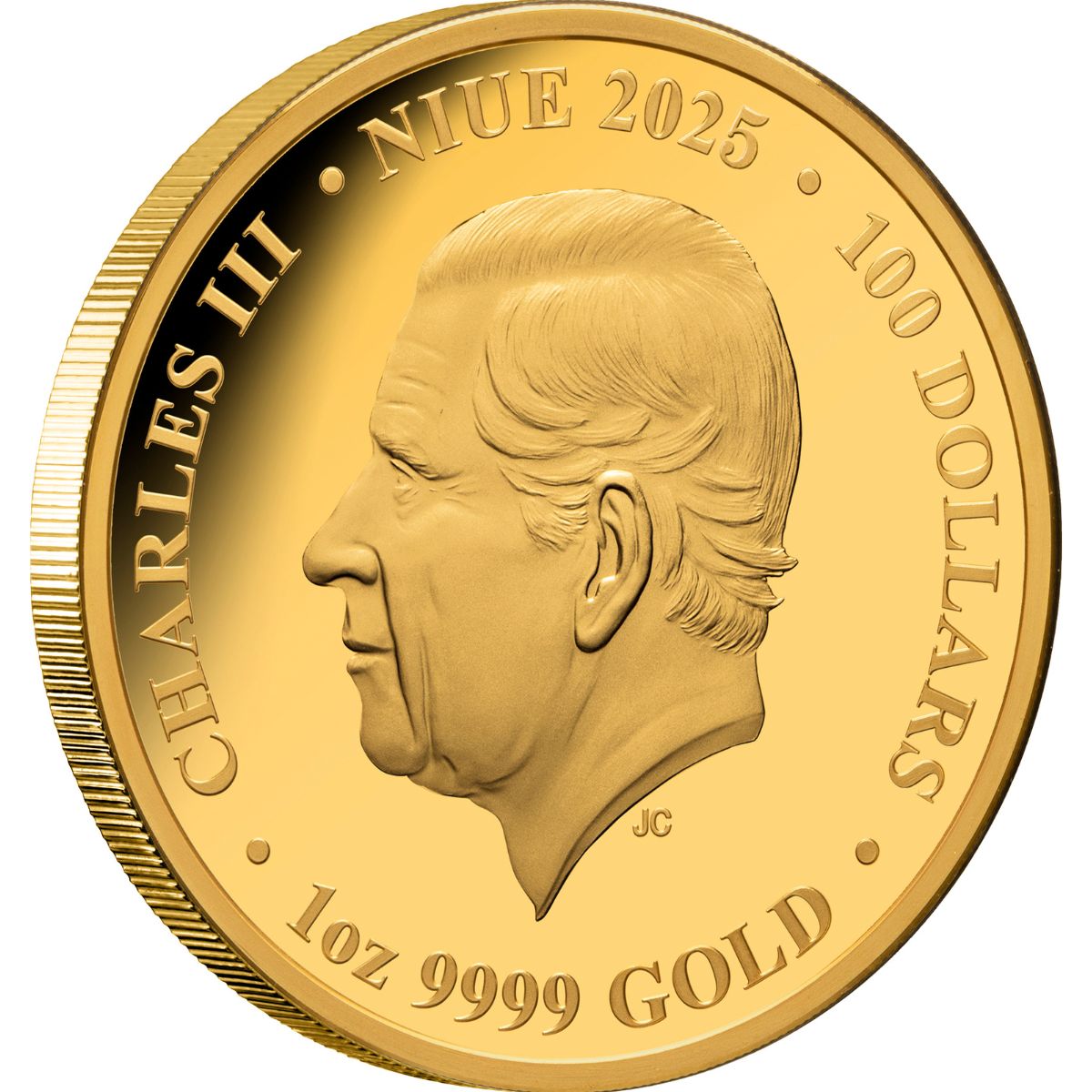 Australia at Night Bottlenose Dolphin 2025 $100 Platinum-plated 1oz Gold Proof Coin