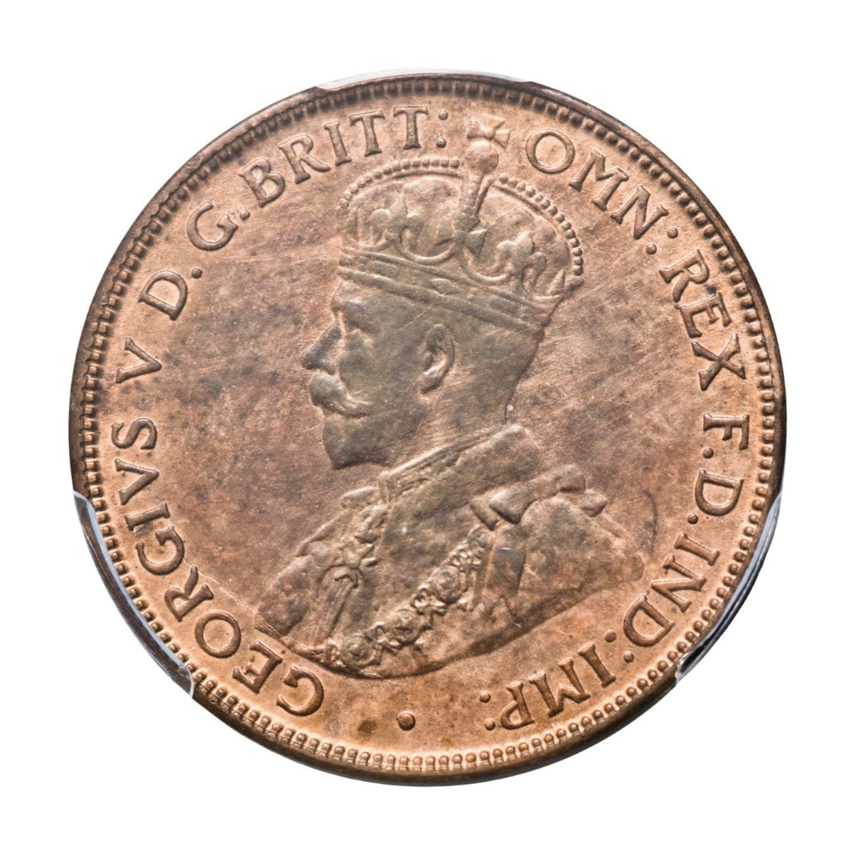 Australia George V 1918I Halfpenny PCGS Cleaned Unc Detail