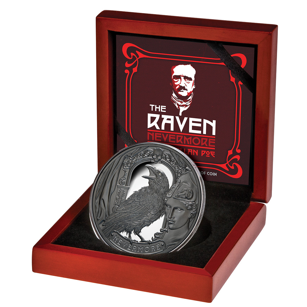 Raven Runes Coin The Raven 2025 $5 2oz Silver Black Proof Coin – Downies Collectables