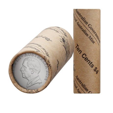 Australia Charles III 2024 10c Cupro-Nickel Uncirculated 40-Coin Heads/Heads or Tails/Tails RAM Mint Roll