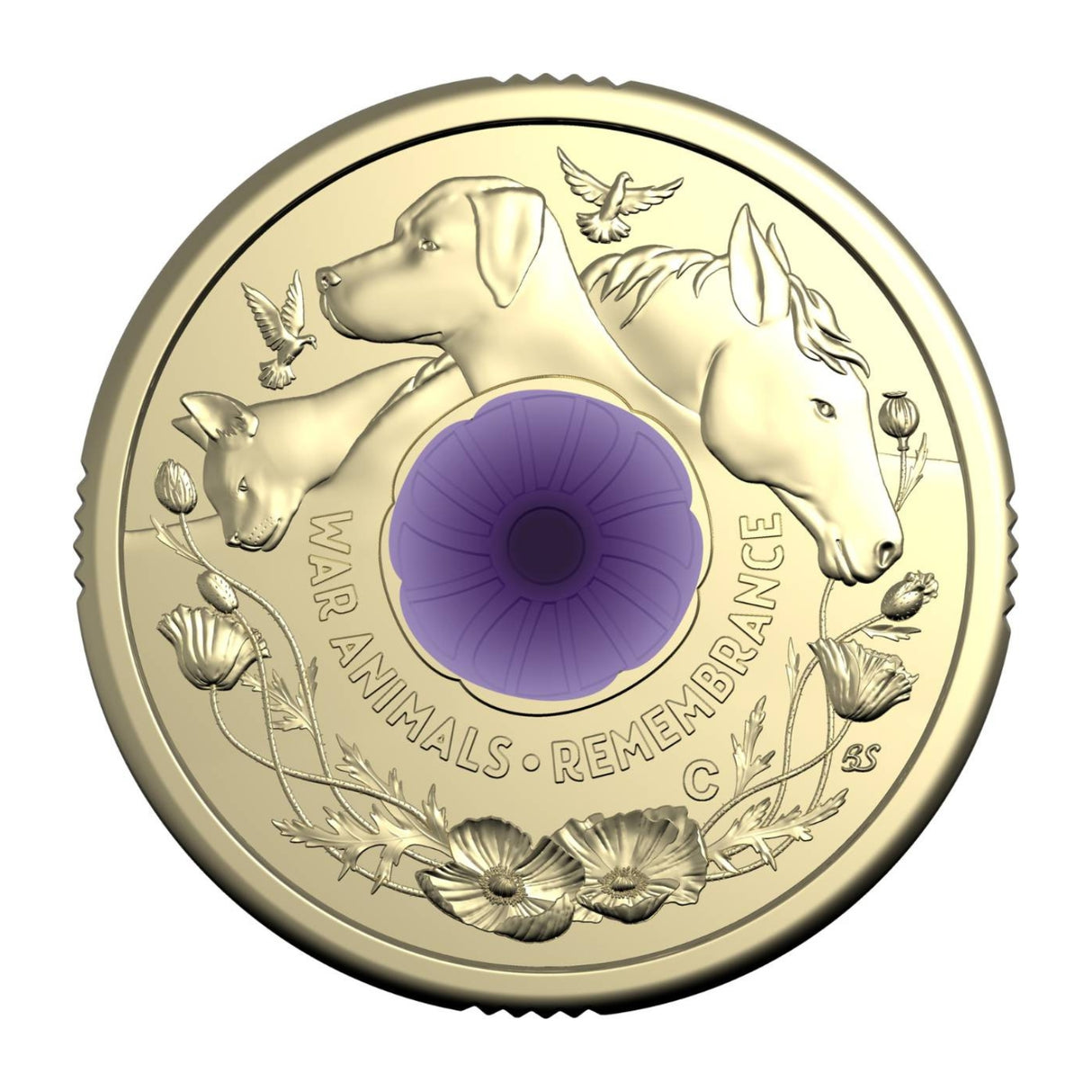 Australia War Animals Remembrance 2024 $2 C Mintmark Colour Aluminium-Bronze Uncirculated Coin