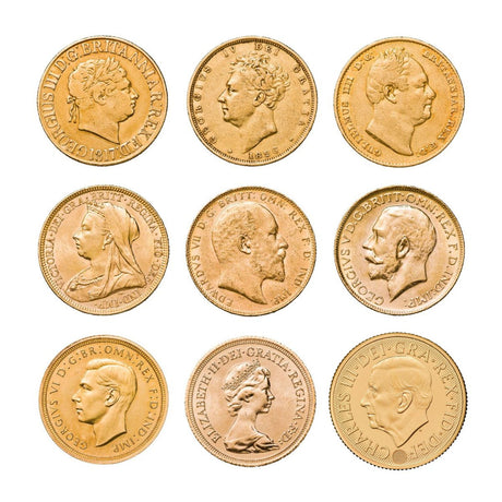 Complete 1817-2026 Monarchs Gold Sovereign 9-Coin Collection