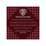 Heraldic Beasts 2025 $1 Lion 1oz Rose Gold Plated Silver Proof Coin