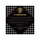 Heraldic Beasts 2025 $100 Lion 1oz Gold Proof Coin