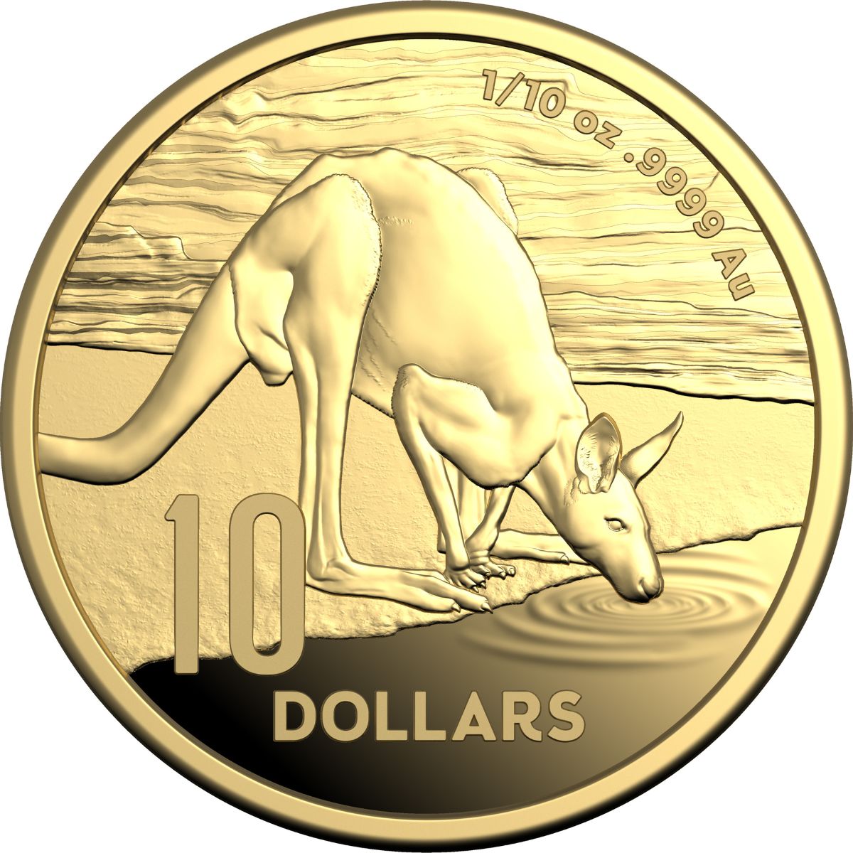 Australia Kangaroo 2024 $10 1/10oz Gold Proof Coin | Royal