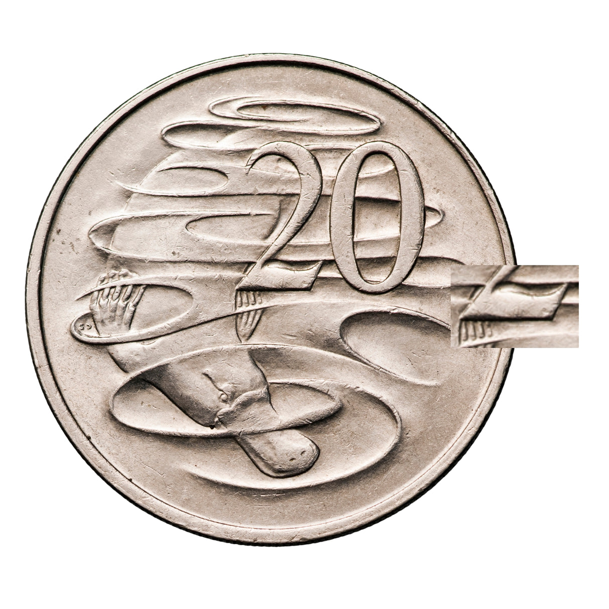 Australia 1966 20c Wavy '2' about Uncirculated Coin