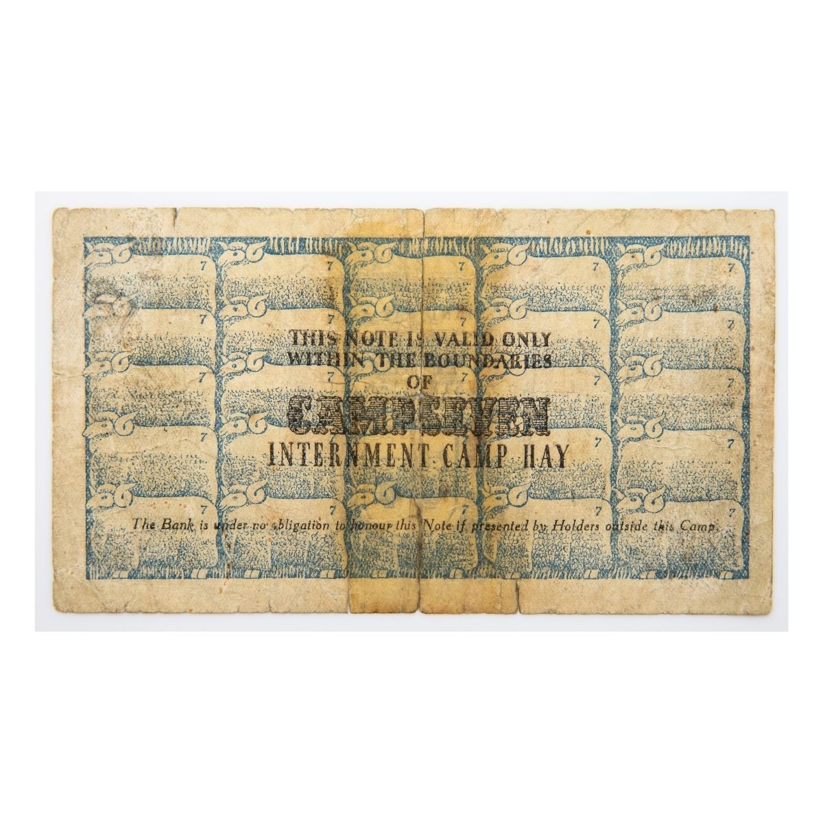 stahl camp Hay Internment Camp Mendel-Stahl (R1) Sixpence Note Very Good repaired – Downies Collectables