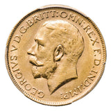 1923 Perth George V Gold Sovereign PCGS AU58 about Uncirculated