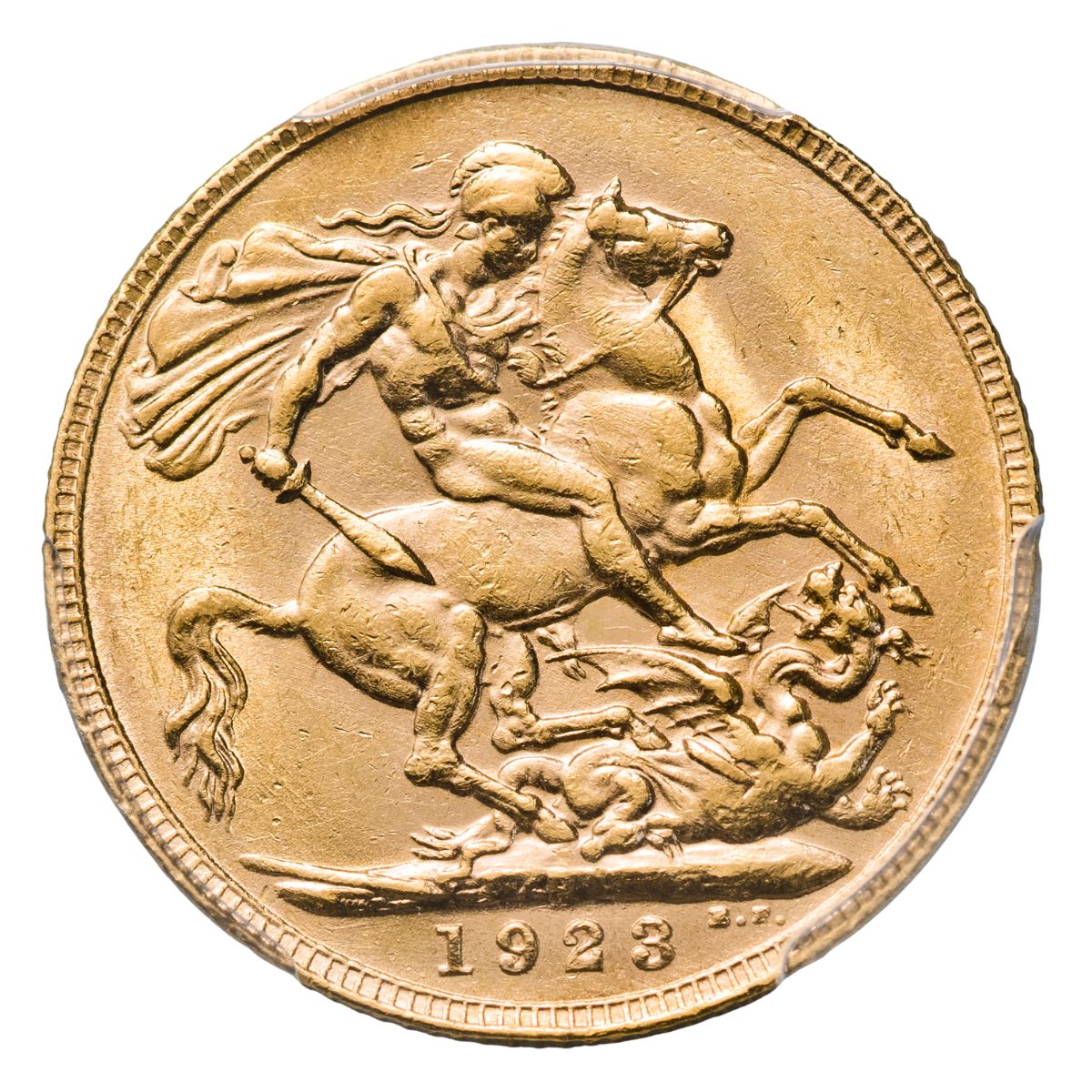 1923 Perth George V Gold Sovereign PCGS AU58 about Uncirculated