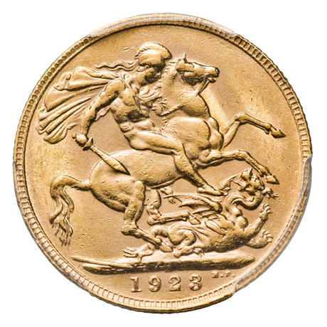 George V 1923P Gold Sovereign PCGS AU58