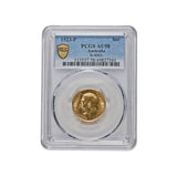 1923 Perth George V Gold Sovereign PCGS AU58 about Uncirculated