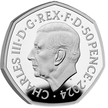 Great Britain Ice Age Woolly Rhinoceros 2024 50p Colour Silver Proof Coin