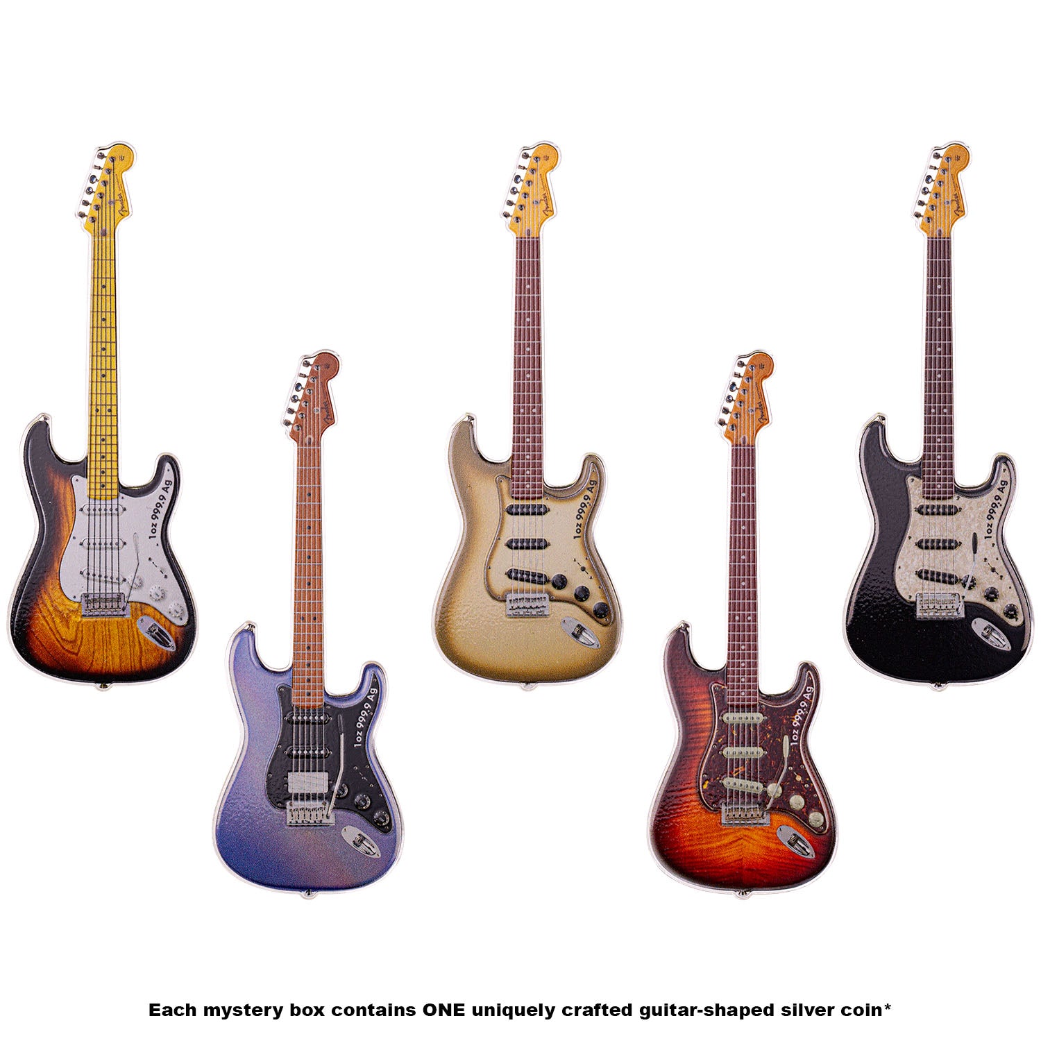 Fender® Stratocaster® 70th Anniversary 1oz Silver Coin Mystery Box