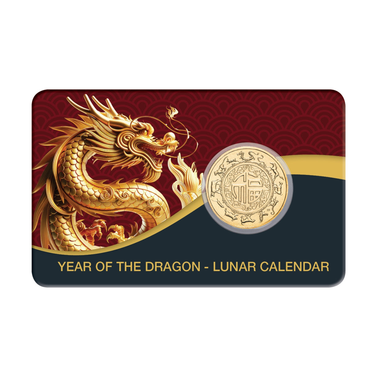 Australia Lunar Year of the Dragon Calendar 2024 $1 Aluminium-Bronze Uncirculated Coin Pack