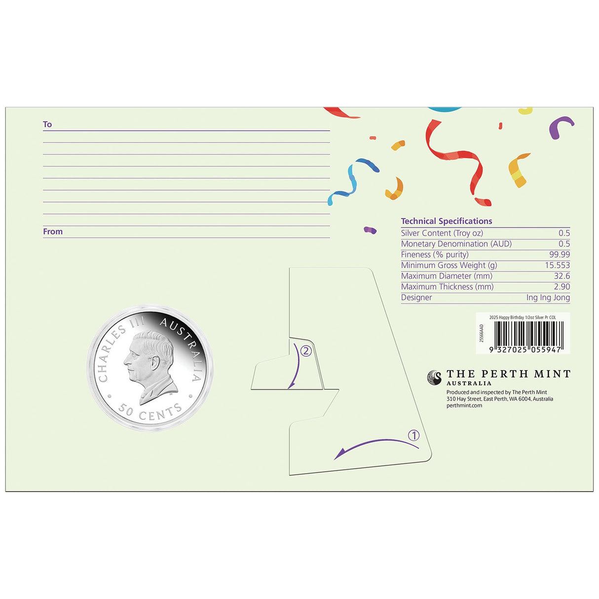 Australia Happy Birthday 2025 50c 1/2oz Silver Proof Coin