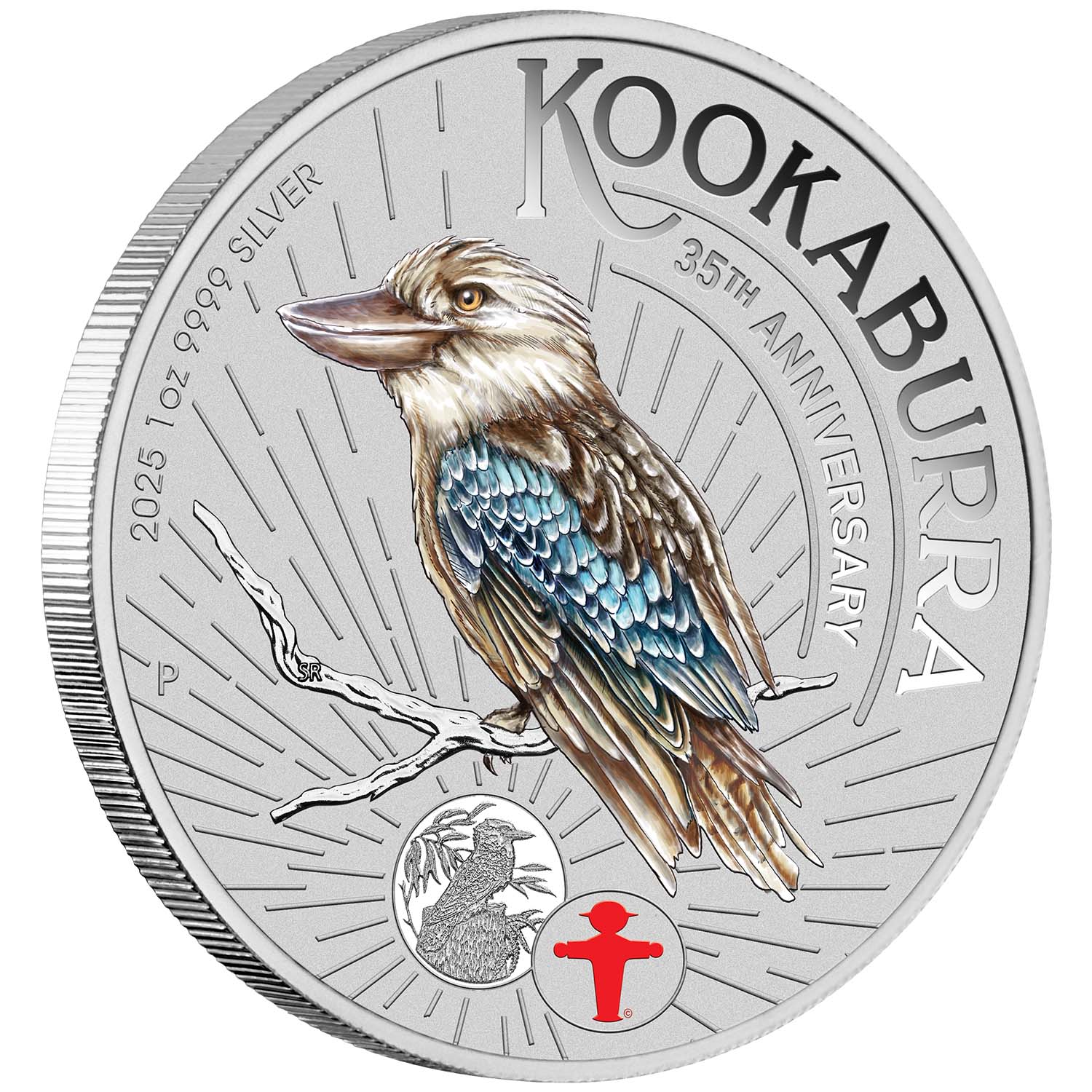 Australia Kookaburra 2025 $1 World Money Fair Coloured 1oz Silver