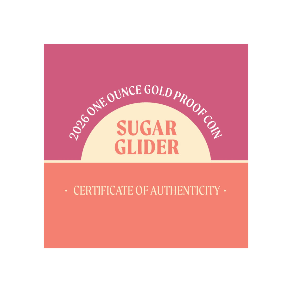 Baby Sugar Glider 2026 $100 1oz Gold Proof Coin