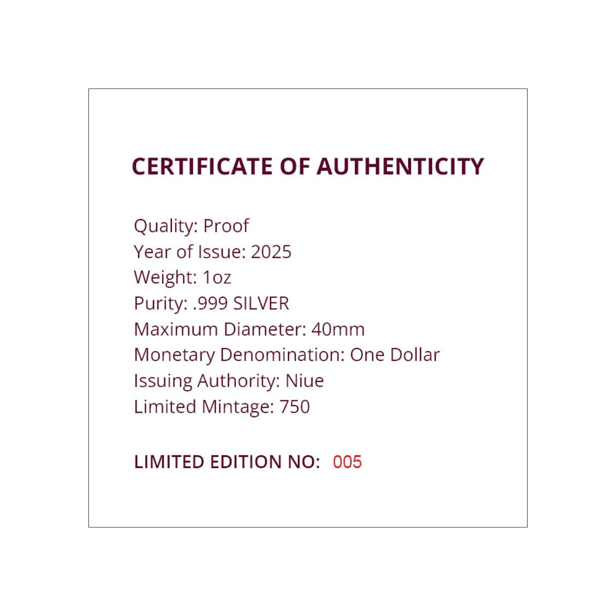 Birds of Australia 2025 $1 Wedge-tailed Eagle 1oz Silver Proof Coin