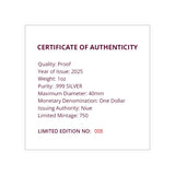 Birds of Australia 2025 $1 Wedge-tailed Eagle 1oz Silver Proof Coin