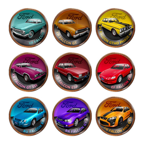 Ford Australia 100th Anniversary Enamel Penny 9-Coin Collection
